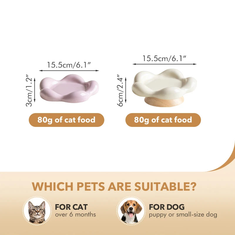 Shamitao Custom Logo Multi-Color Ceramic Pet Bowls Wooden Bases Eco-Friendly Durable Non-Slip 2-in-1 Elevated Feeders for Cats-2