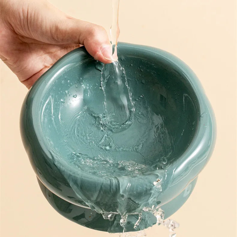 Neck protection Pet Raised Bowl Wide Opening Dog Bowl Cat Puppy Kitten Ceramic Bowl-3