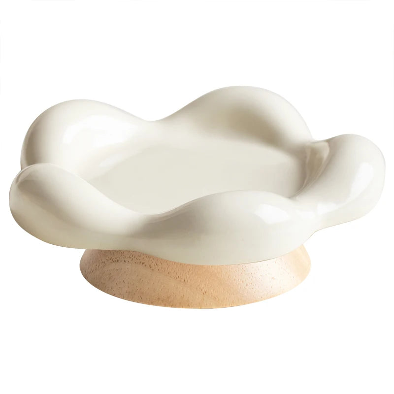 Shamitao Custom Logo Multi-Color Ceramic Pet Bowls Wooden Bases Eco-Friendly Durable Non-Slip 2-in-1 Elevated Feeders for Cats-1