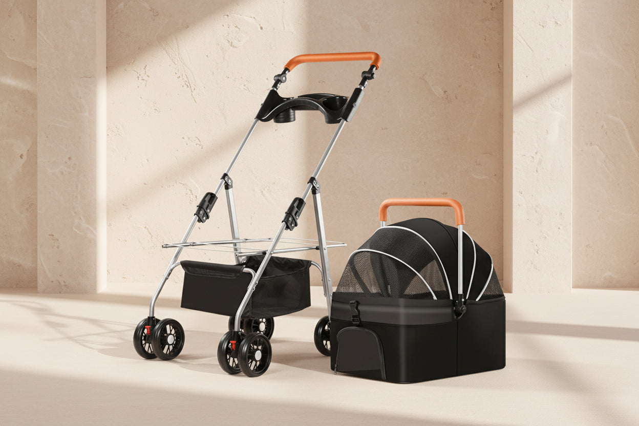 Carriola Plegable con Bolsa para Mascotas
