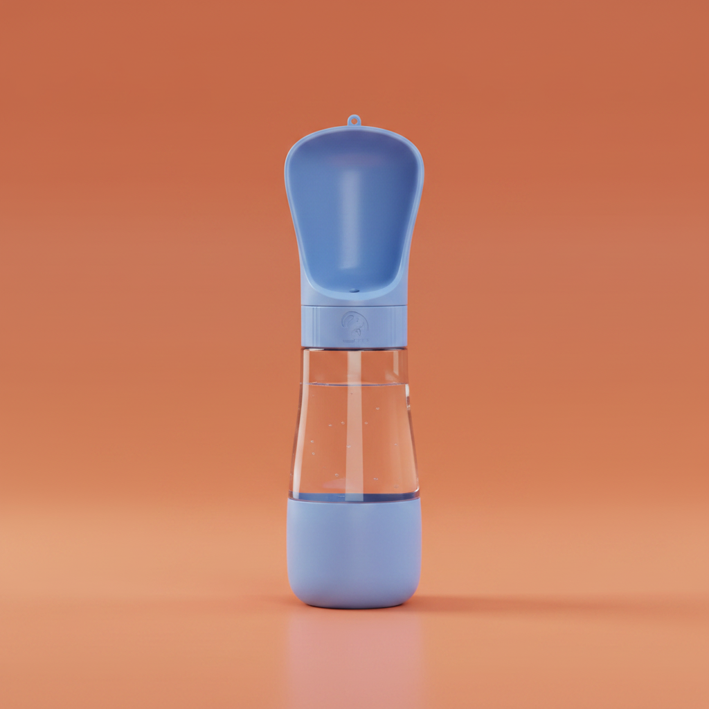 Botella Portátil Azul - Fondo Terracota
