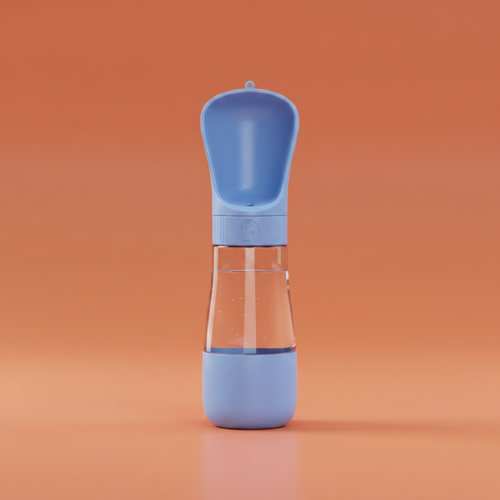 Botella Portátil Azul - Fondo Terracota