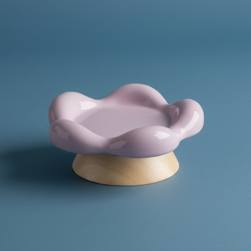 Bowl Flor - Fondo Azul Medio