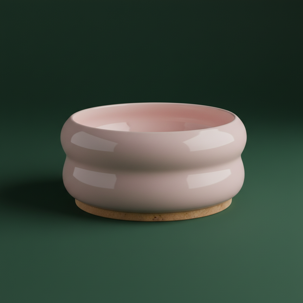 Bowl Rosa - Fondo Verde Oscuro