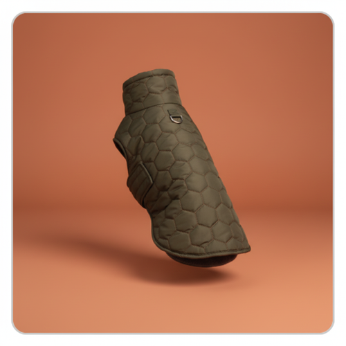 Chaleco Acolchado Olivo - Fondo Terracota