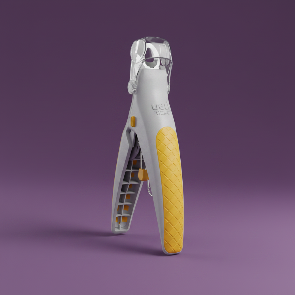 Cortauñas Gris Amarillo - Fondo Morado
