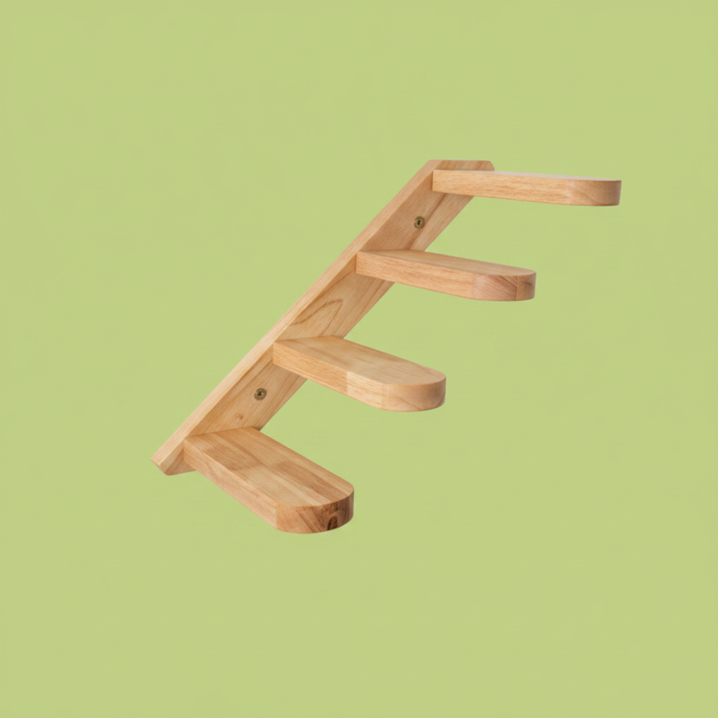 Escalones Flotantes Madera - Fondo Lime