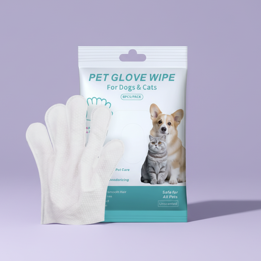 Pet Glove Wipe - Fondo Morado