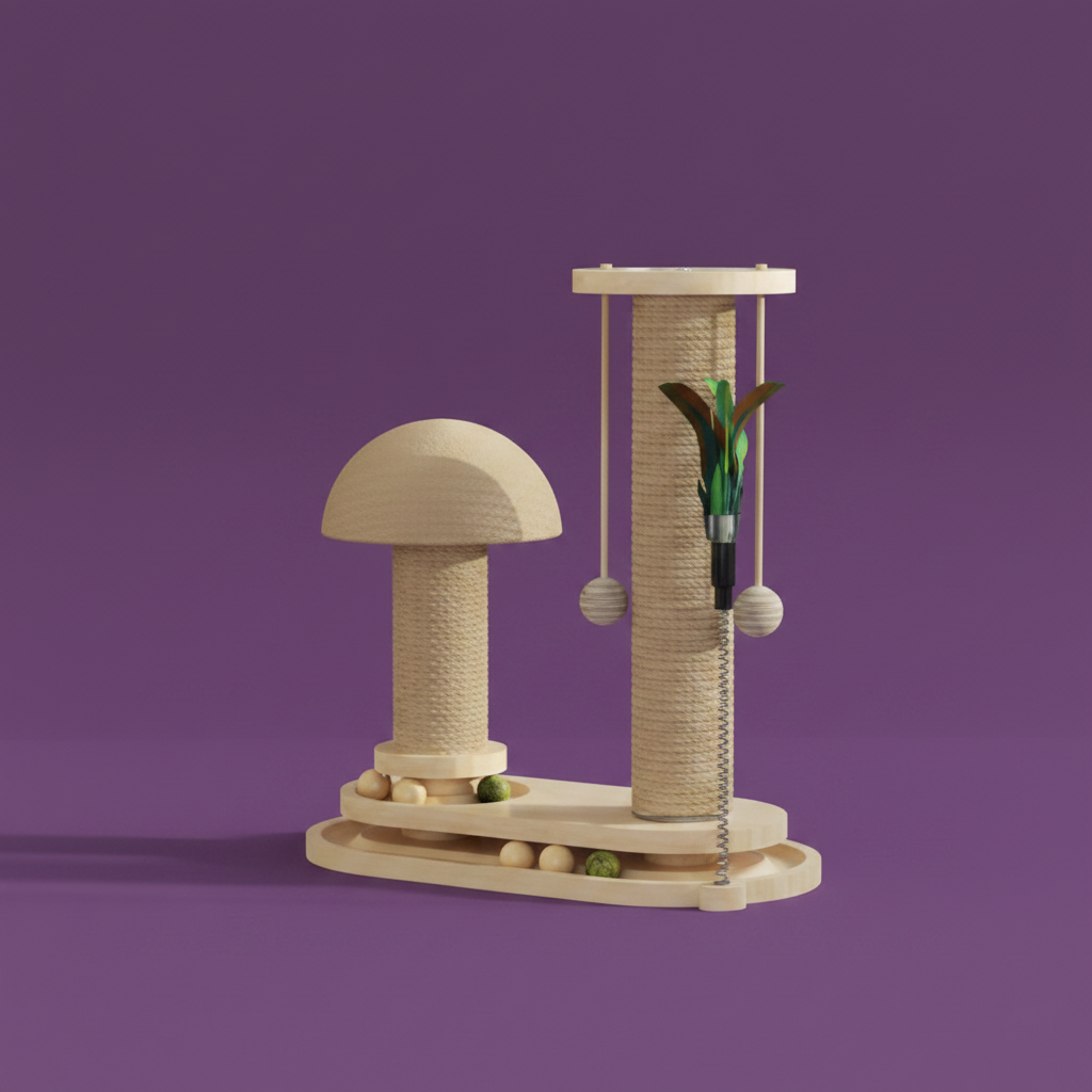 Rascador Seta Beige - Fondo Morado