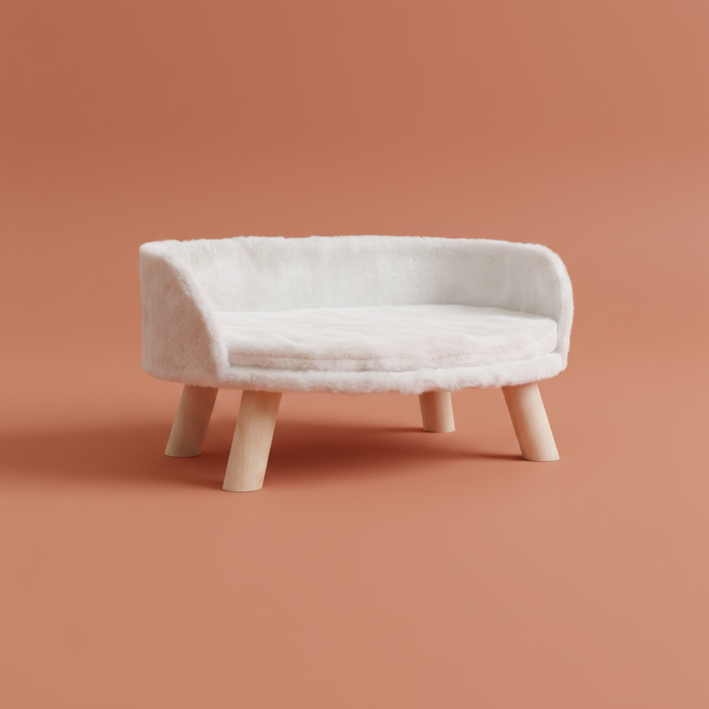 Sofá Blanco Plush - Fondo Terracota